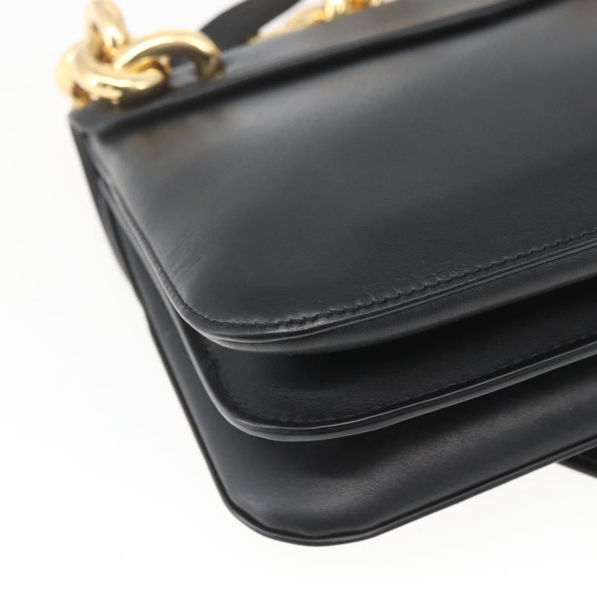 Bottega Veneta Mount Leather Black Leather Shoulder Bag Bag (Pre-Owned)