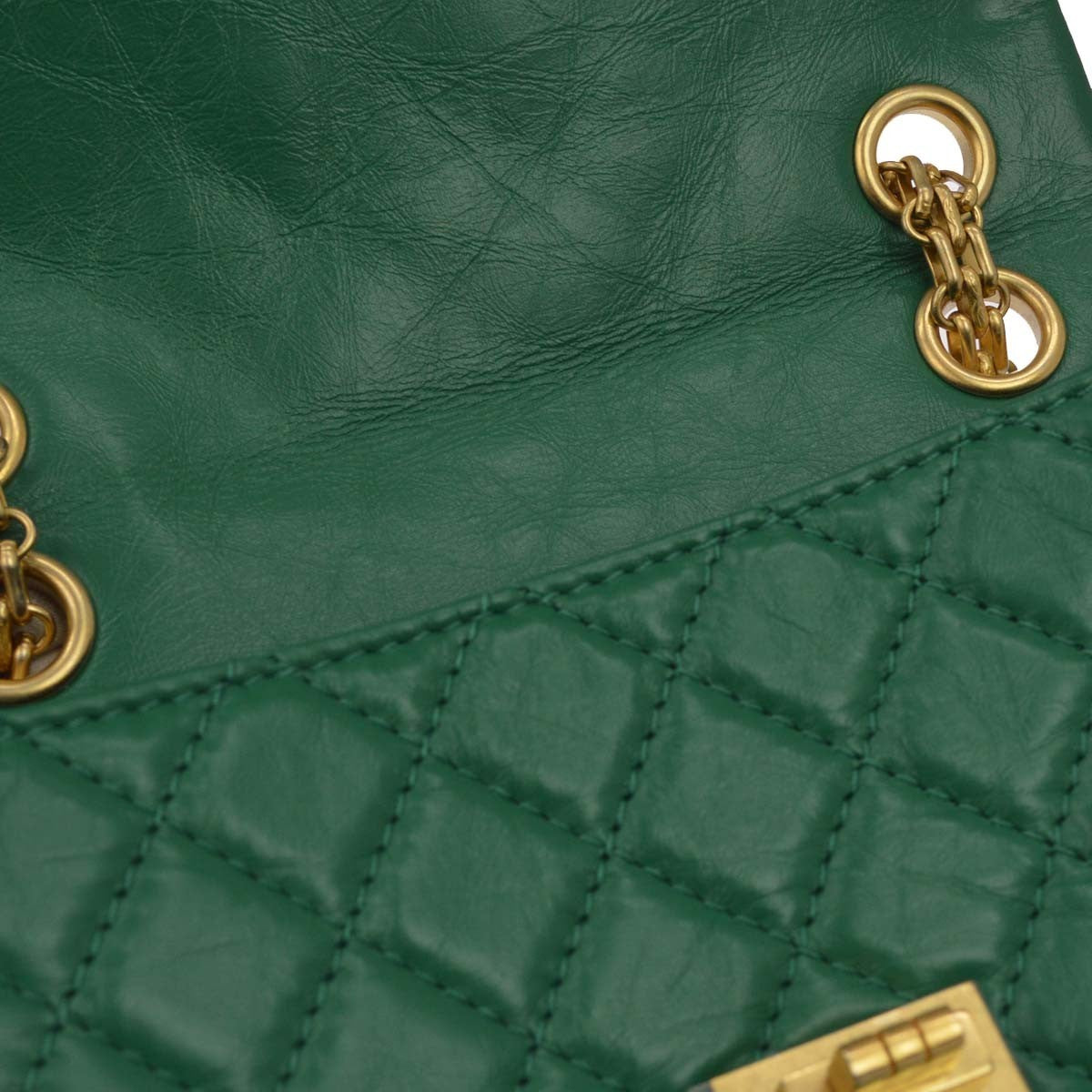 Chanel 2.55 Leather Green Calfskin Shoulder Bag Bag (Pre-Owned)