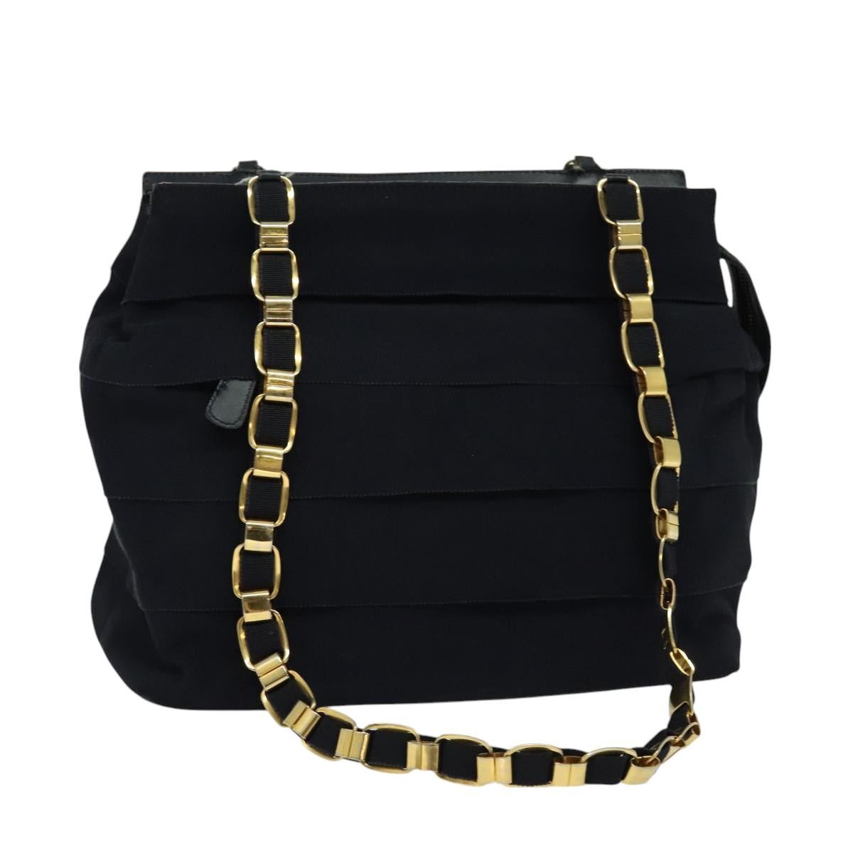 Salvatore Ferragamo Vala Canvas Navy Canvas Shoulder Bag Bag (Pre-Owned)
