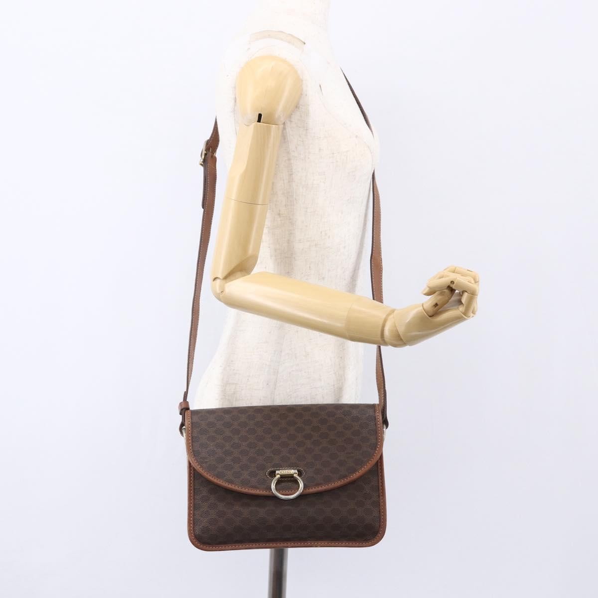 Celine Flap Shoulder Canvas Brown Canvas Shoulder Bag Bag (Pre-Owned)