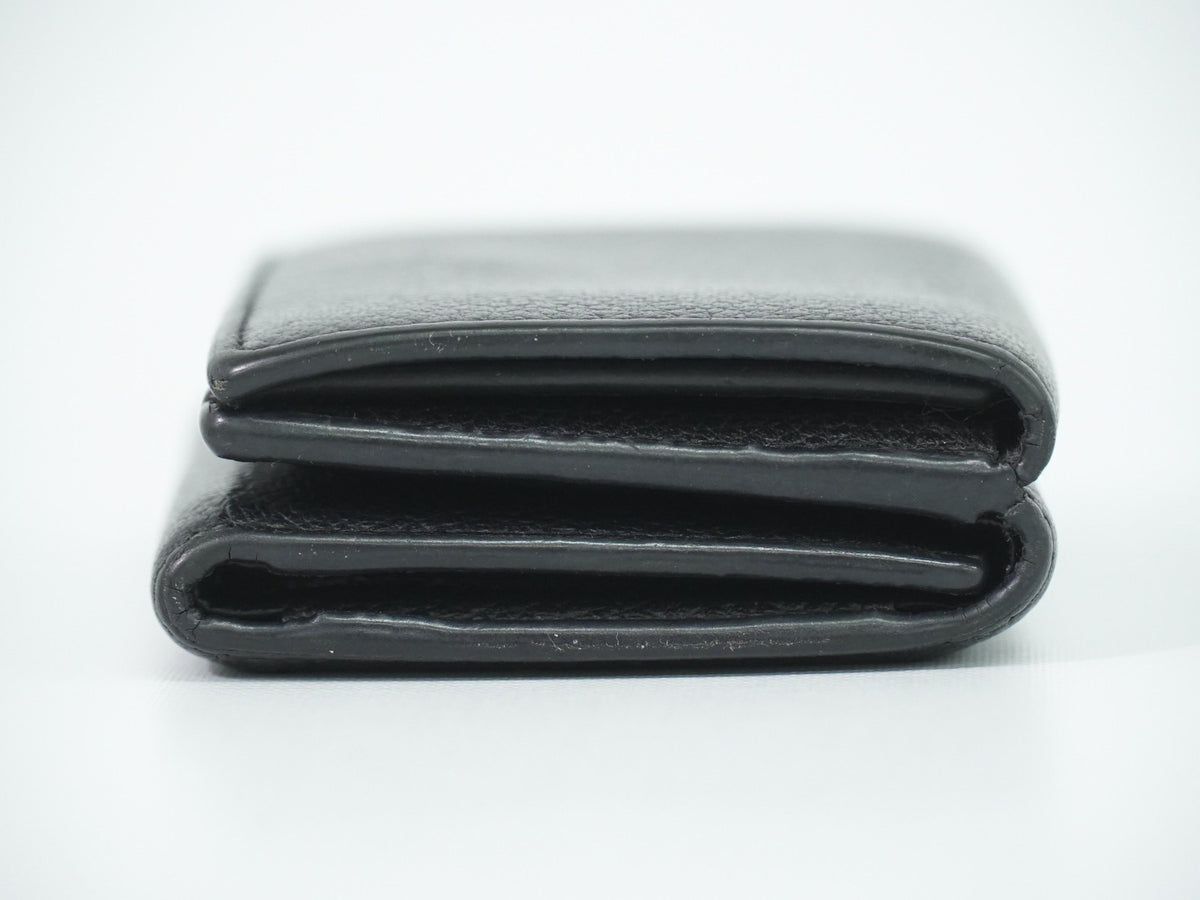 Chanel Compact Quilted Lambskin Black Leather Wallets Accessory (Pre-Owned)