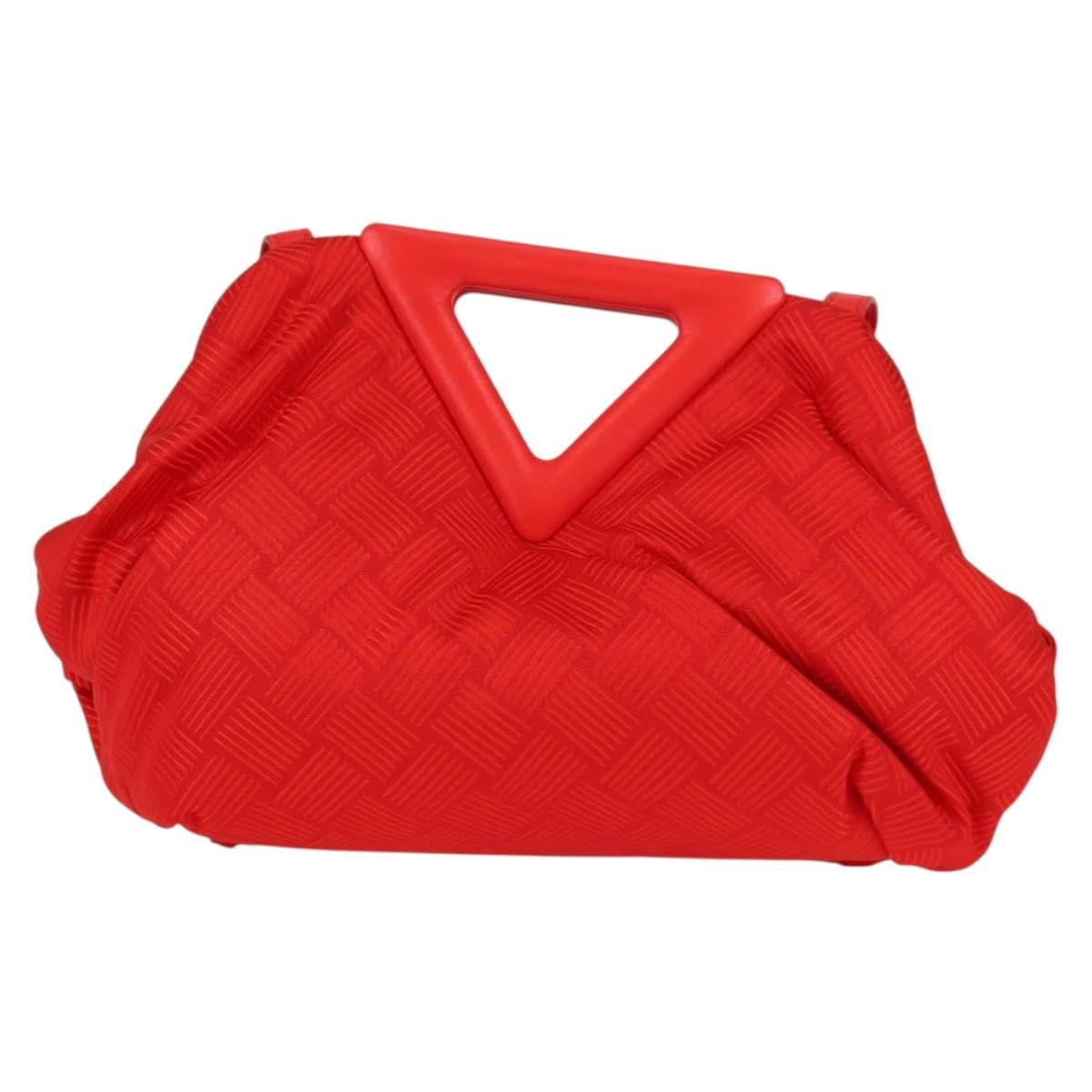 Bottega Veneta Point Chunky Knit Fabric Red Nylon Shoulder Bag Bag (Pre-Owned)