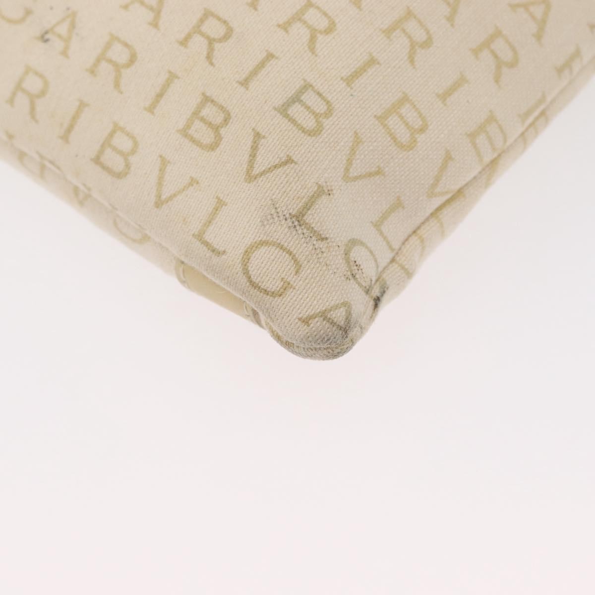 Bvlgari Logomania Canvas With Leather Beige Canvas Shoulder Bag Bag (Pre-Owned)