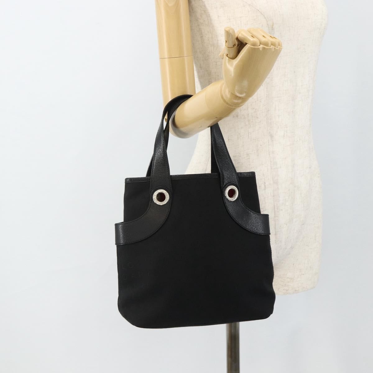 Bvlgari Logomania Canvas Black Canvas Shoulder Bag Bag (Pre-Owned)
