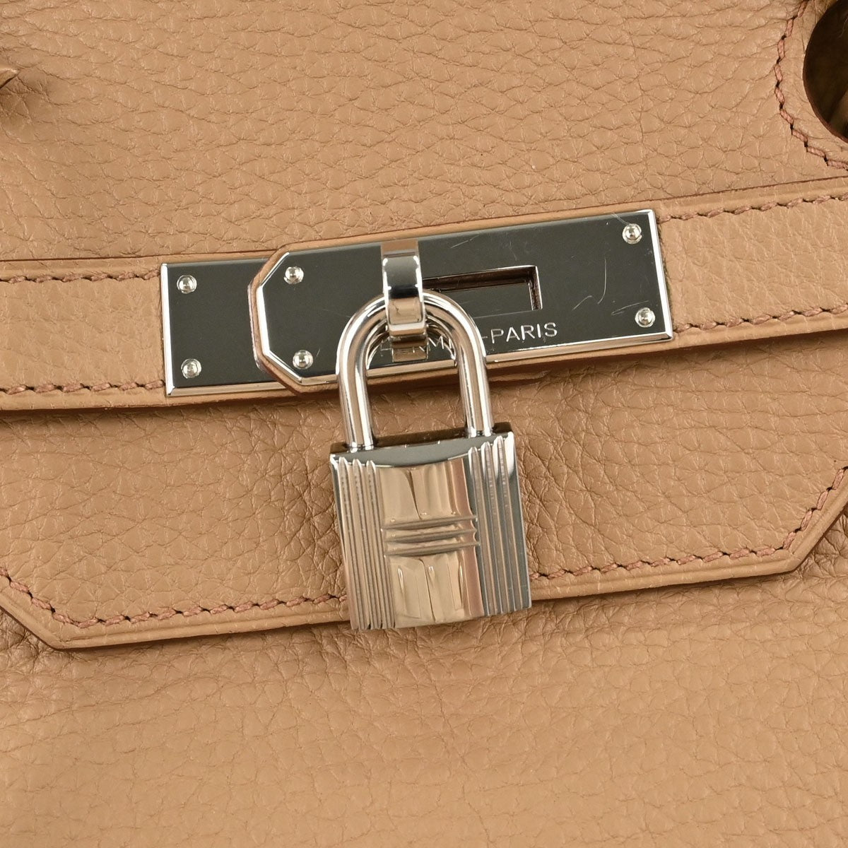 Hermes Birkin Brown Togo With Palladium Hardware Camel Leather Handbag (Pre-Owned)