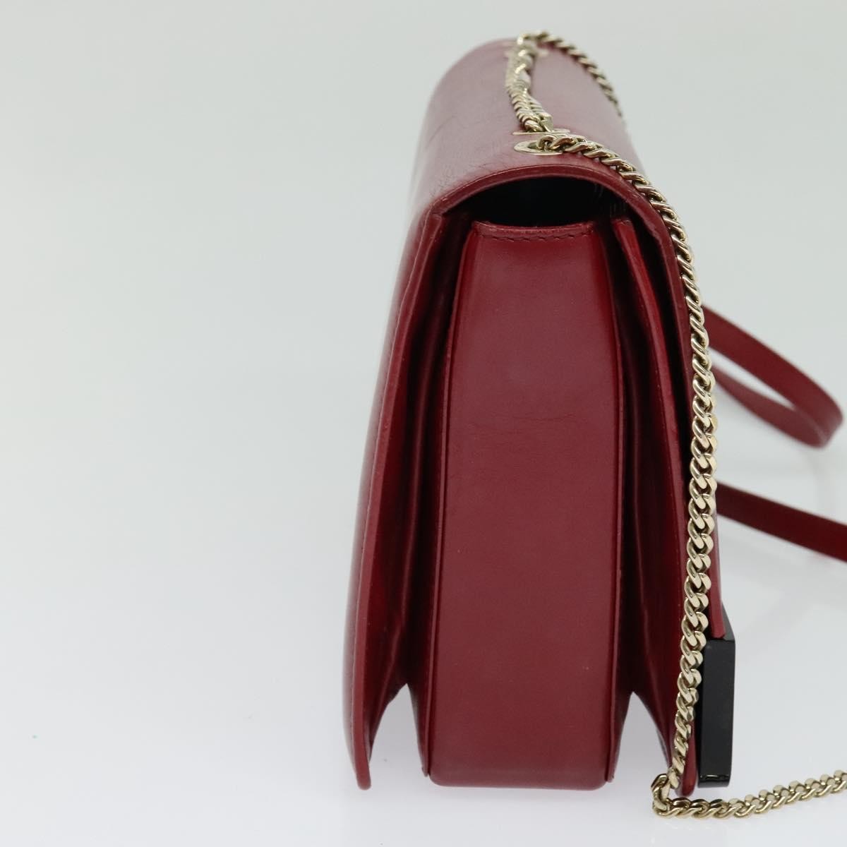 Bvlgari Signature Leather Red Leather Shoulder Bag Bag (Pre-Owned)