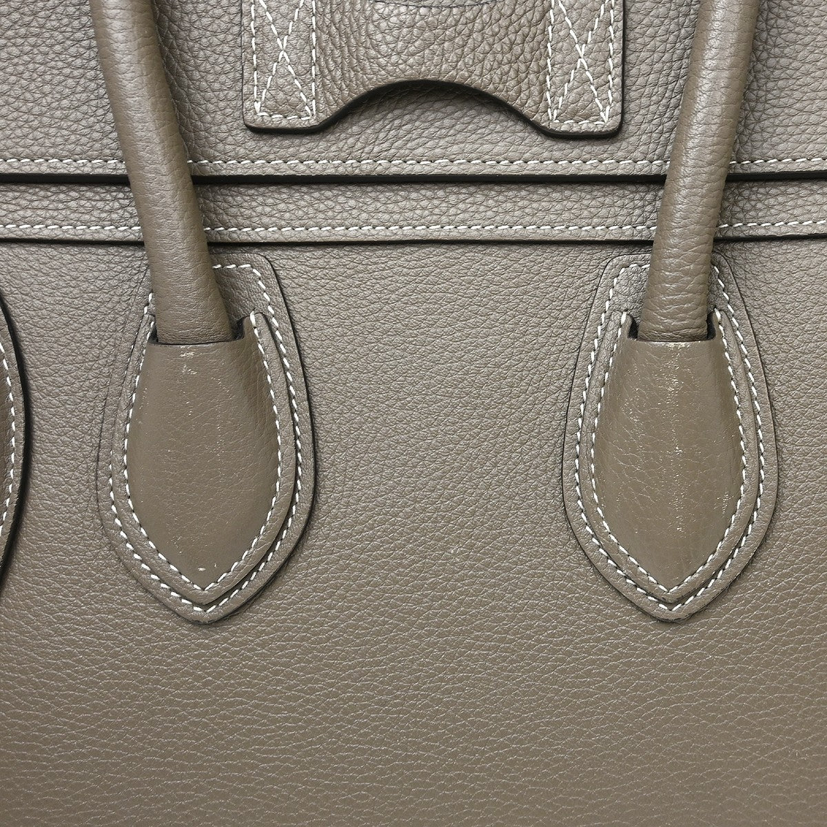 Celine Luggage Grainy Leather Gray Leather Handbag (Pre-Owned)