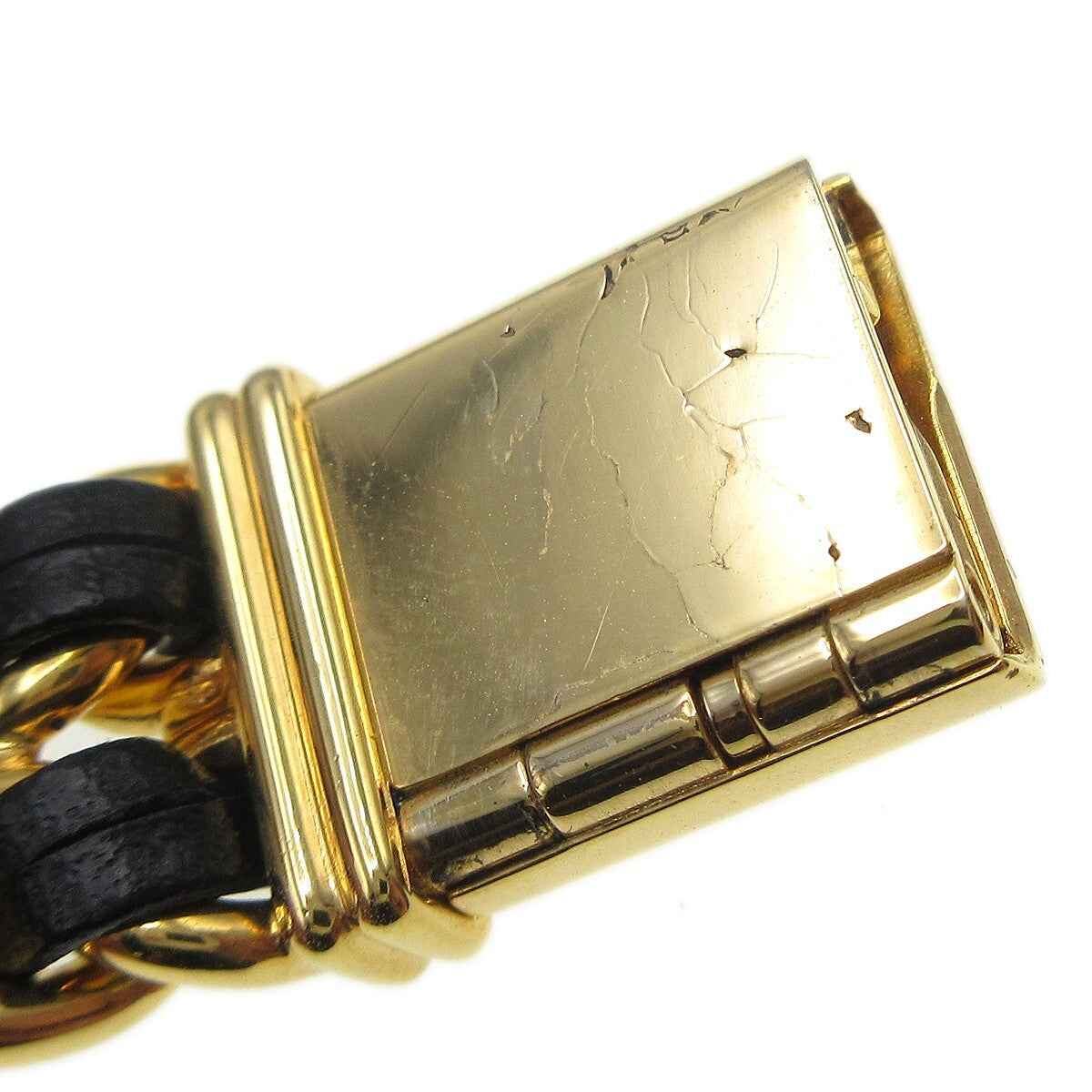 Chanel Premiere Rock Quartz Plated Metal And Leather Watch (Pre-Owned)
