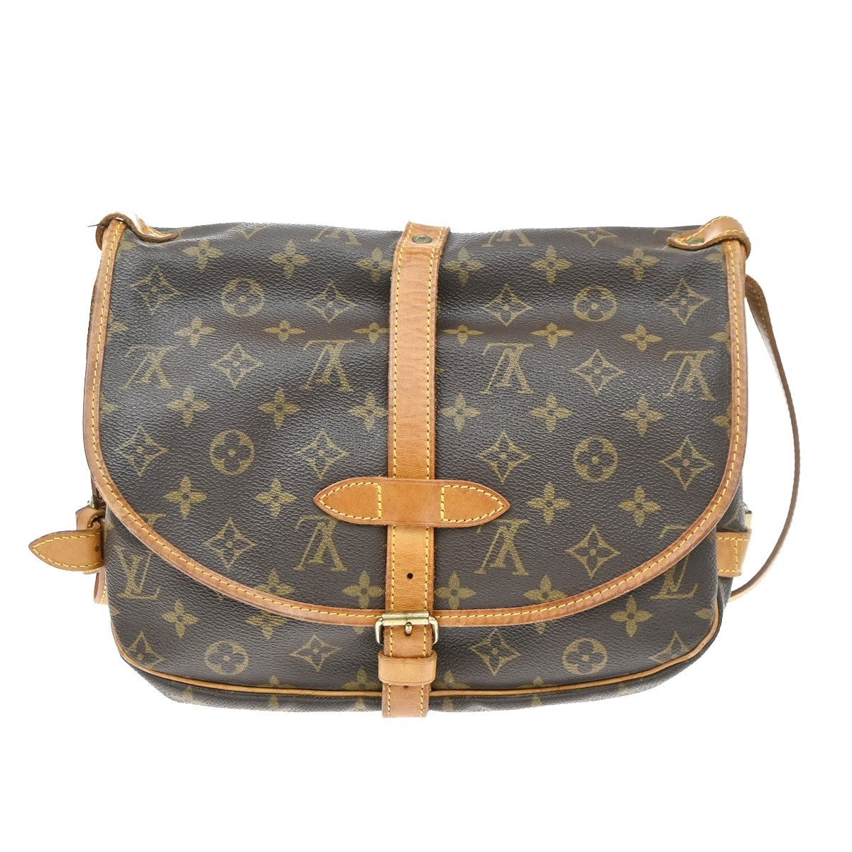 Louis Vuitton Saumur Monogram Brown Canvas Shoulder Bag Bag (Pre-Owned)