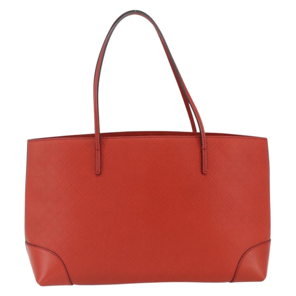 Gucci Bright Tote Diamante Leather Red Leather Tote Bag Bag (Pre-Owned)