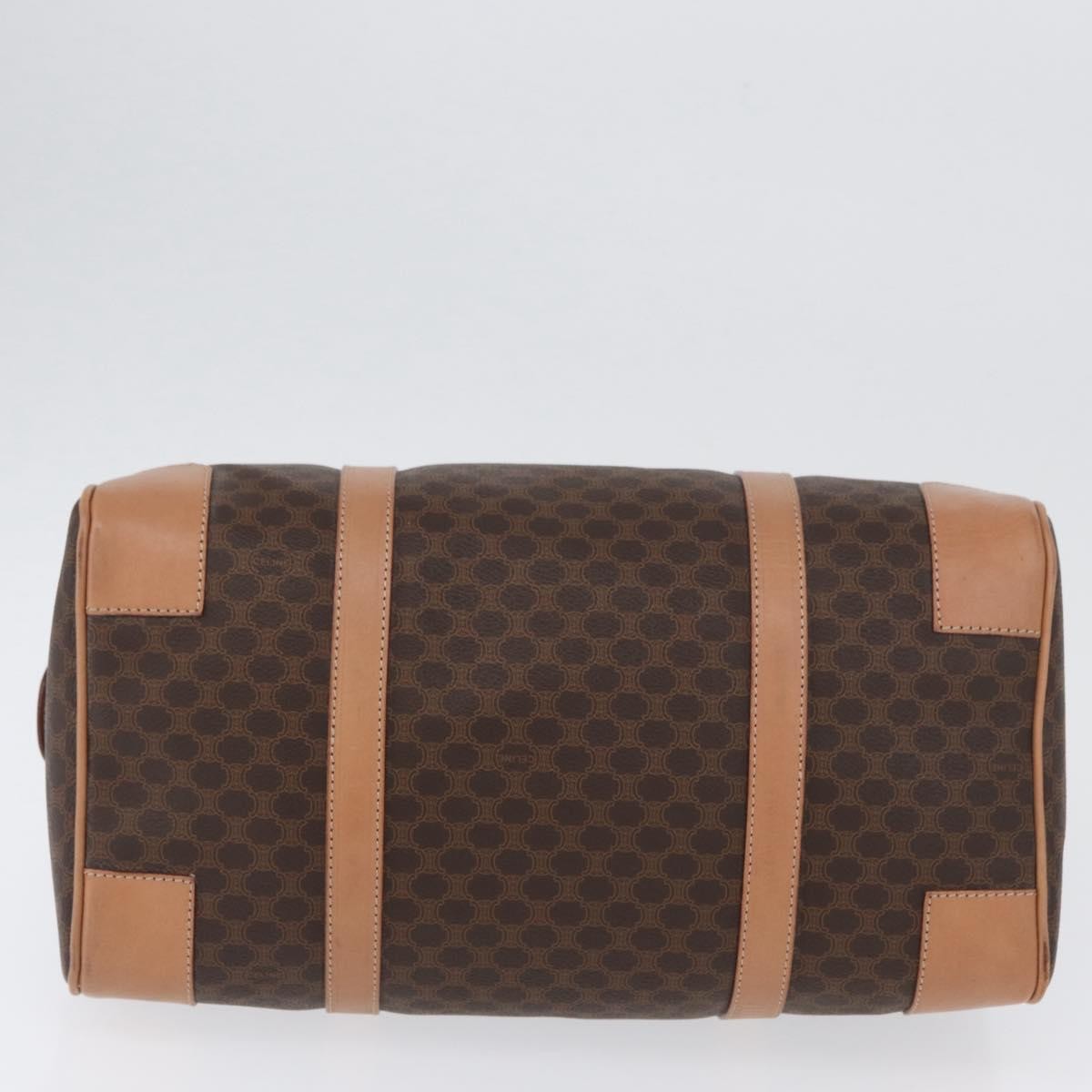 Celine Vintage Duffle Macadam Coated Canvas Brown Pvc Handbag (Pre-Owned)