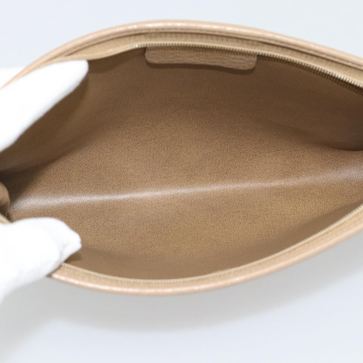 Christian Dior Vintage Zip Pochette Leather Beige Leather Clutche & Pouche Bag (Pre-Owned)