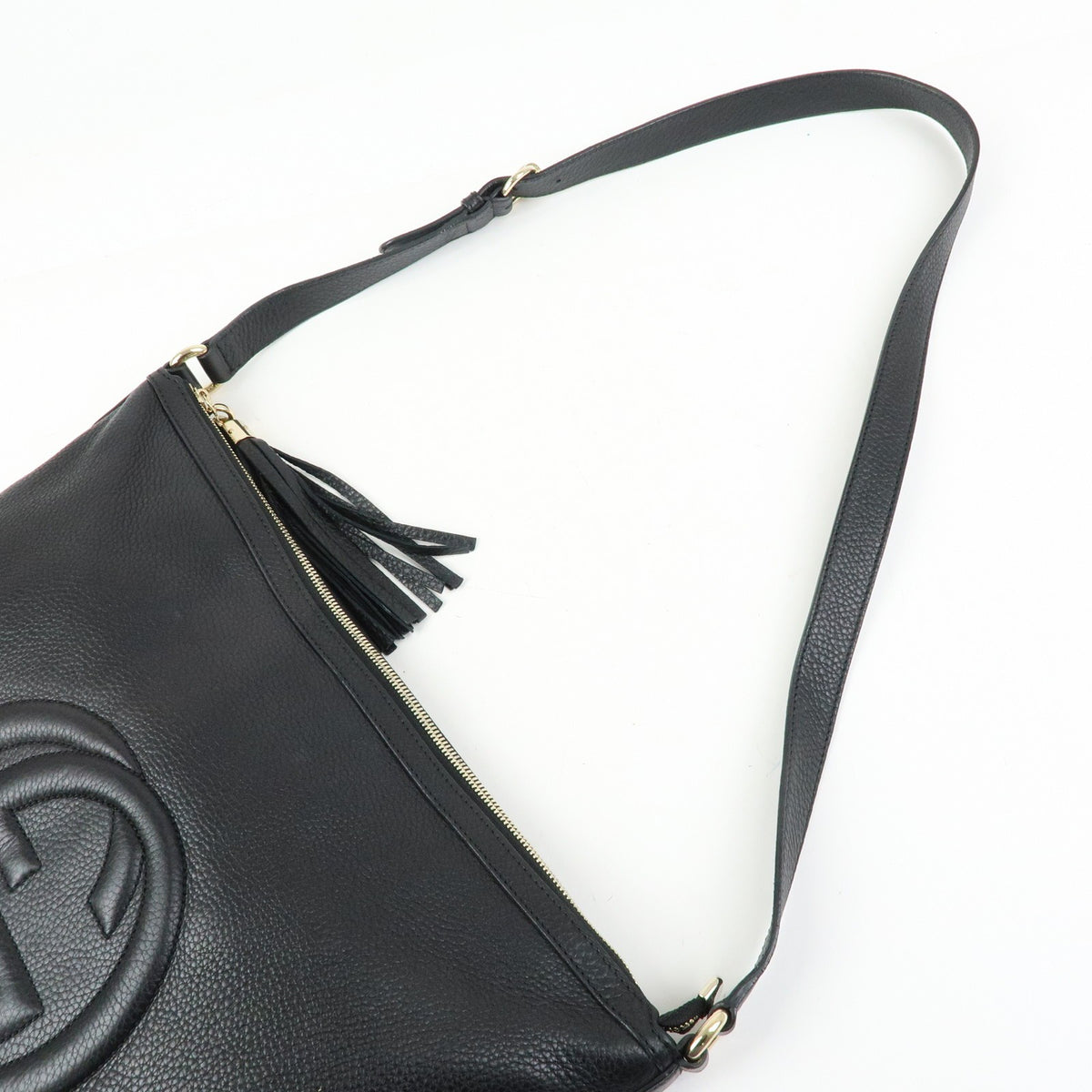 Gucci Soho Messenger Leather Black Leather Handbag (Pre-Owned)
