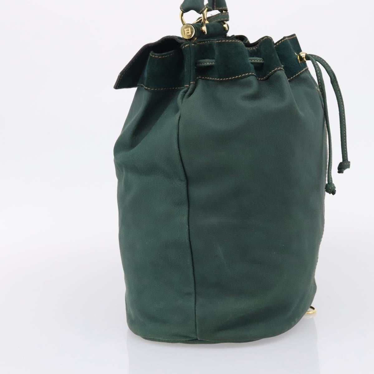 Fendi Handbag Suede Green Suede Handbag (Pre-Owned)