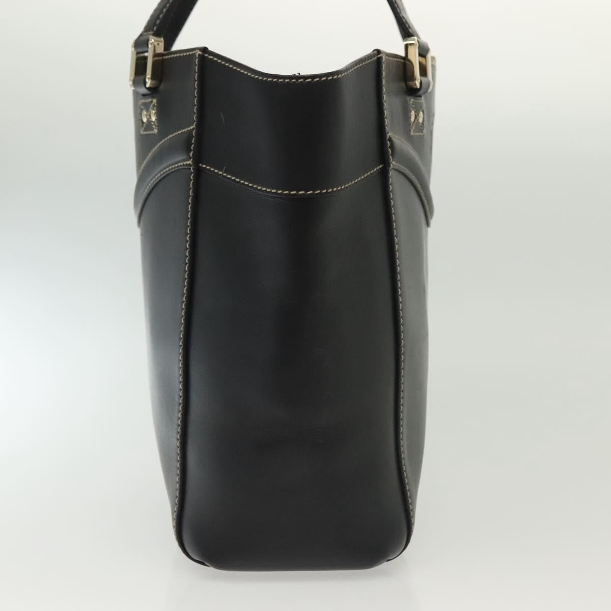 Gucci Tote Leather Black Leather Tote Bag Bag (Pre-Owned)