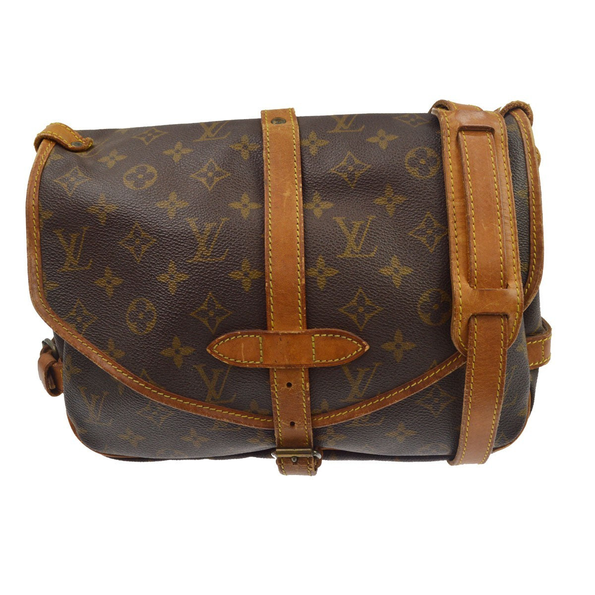 Louis Vuitton Saumur Monogram Canvas Brown Canvas Shoulder Bag Bag (Pre-Owned)