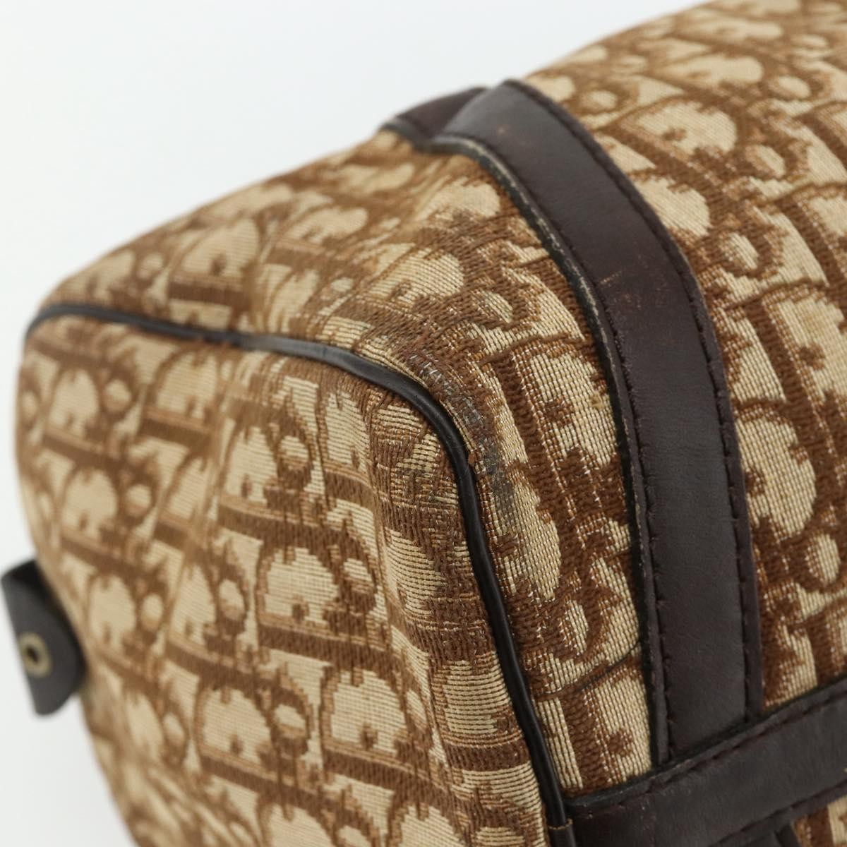 Christian Dior Vintage Trotter Canvas Brown Canvas Handbag (Pre-Owned)
