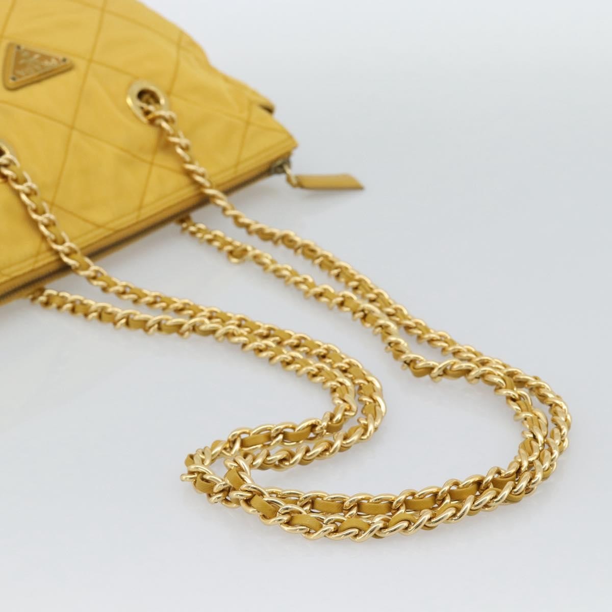 Prada Re-Edition 1995 Chain Quilted Re-Nylon Yellow Nylon Tote Bag Bag (Pre-Owned)