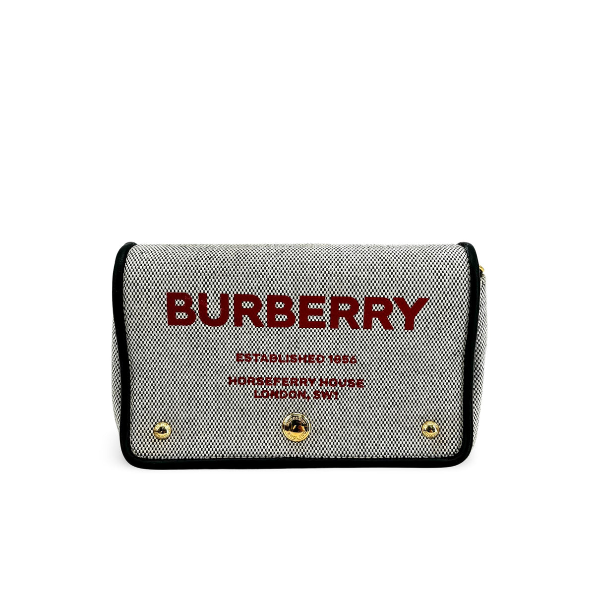 Burberry Note Canvas With Leather Black Canvas Crossbody Bag Bag (Pre-Owned)