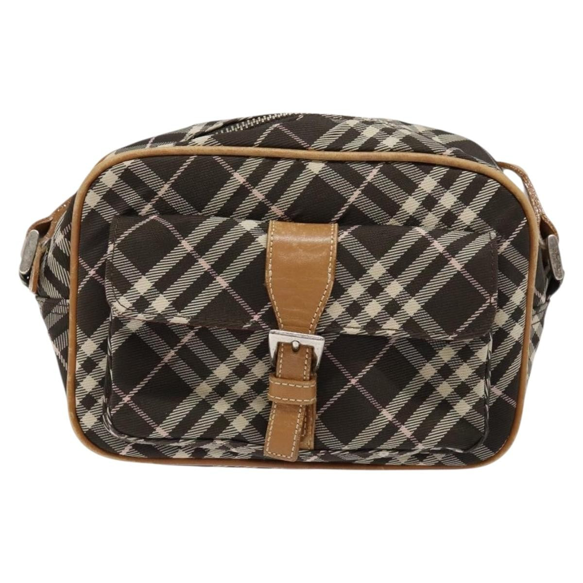 Burberry Nova Check Blue Label Canvas Brown Canvas Shoulder Bag Bag (Pre-Owned)
