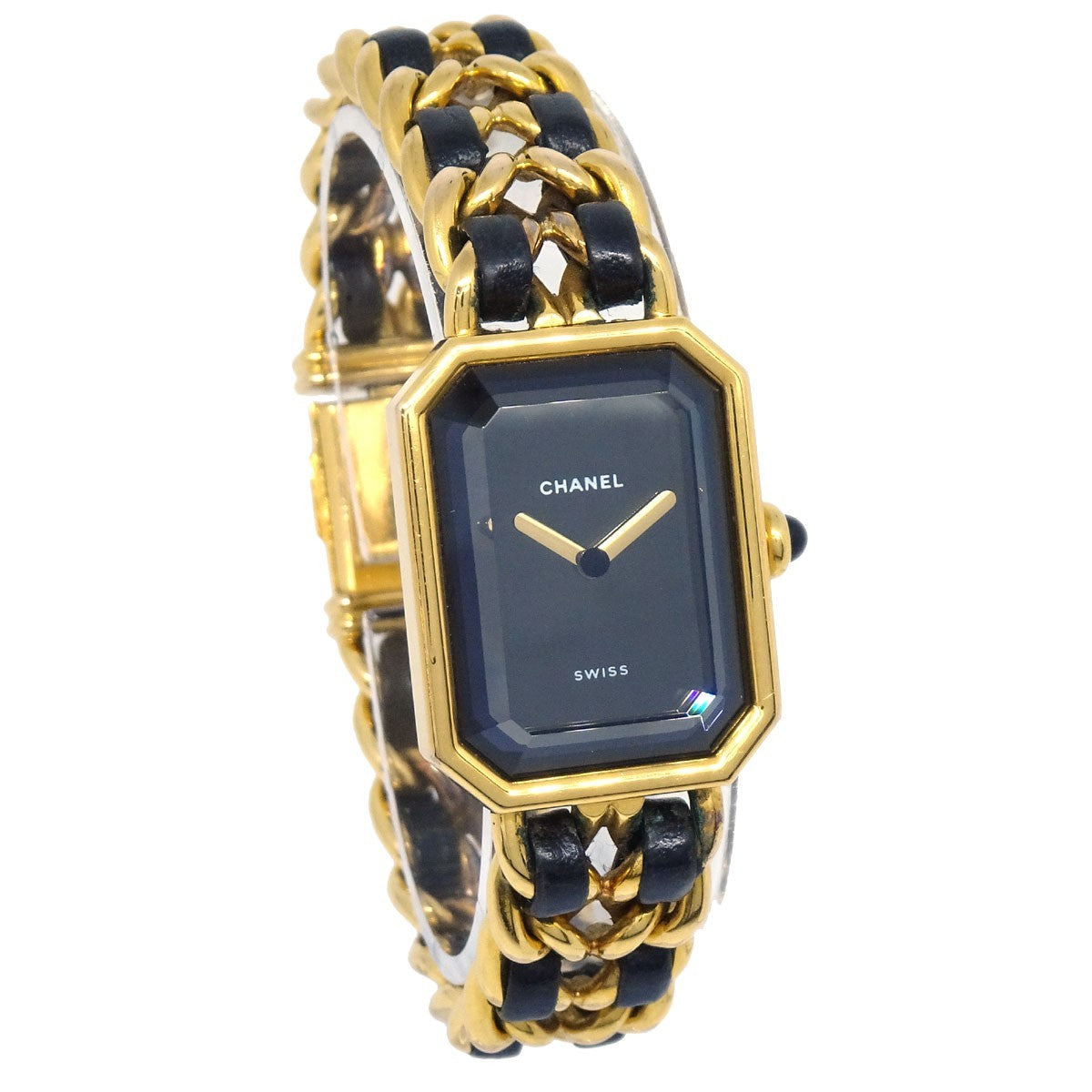 Chanel Premiere Rock Quartz Plated Metal And Leather Watch (Pre-Owned)