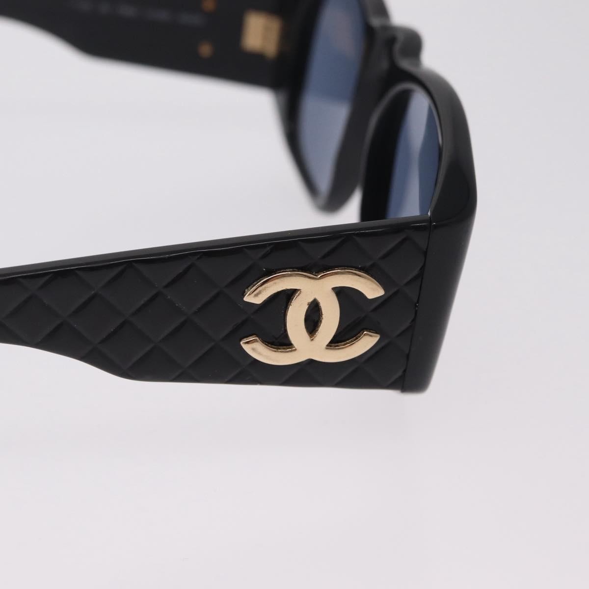 Chanel Cc Logo Matelasse Sunglasses Eye Wear Plastic Black Plastic Sunglasse Accessory (Pre-Owned)