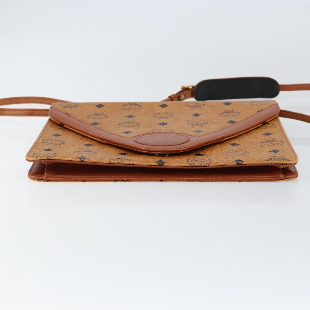 MCM Visetos Canvas And Leather Brown Canvas Shoulder Bag Bag (Pre-Owned)
