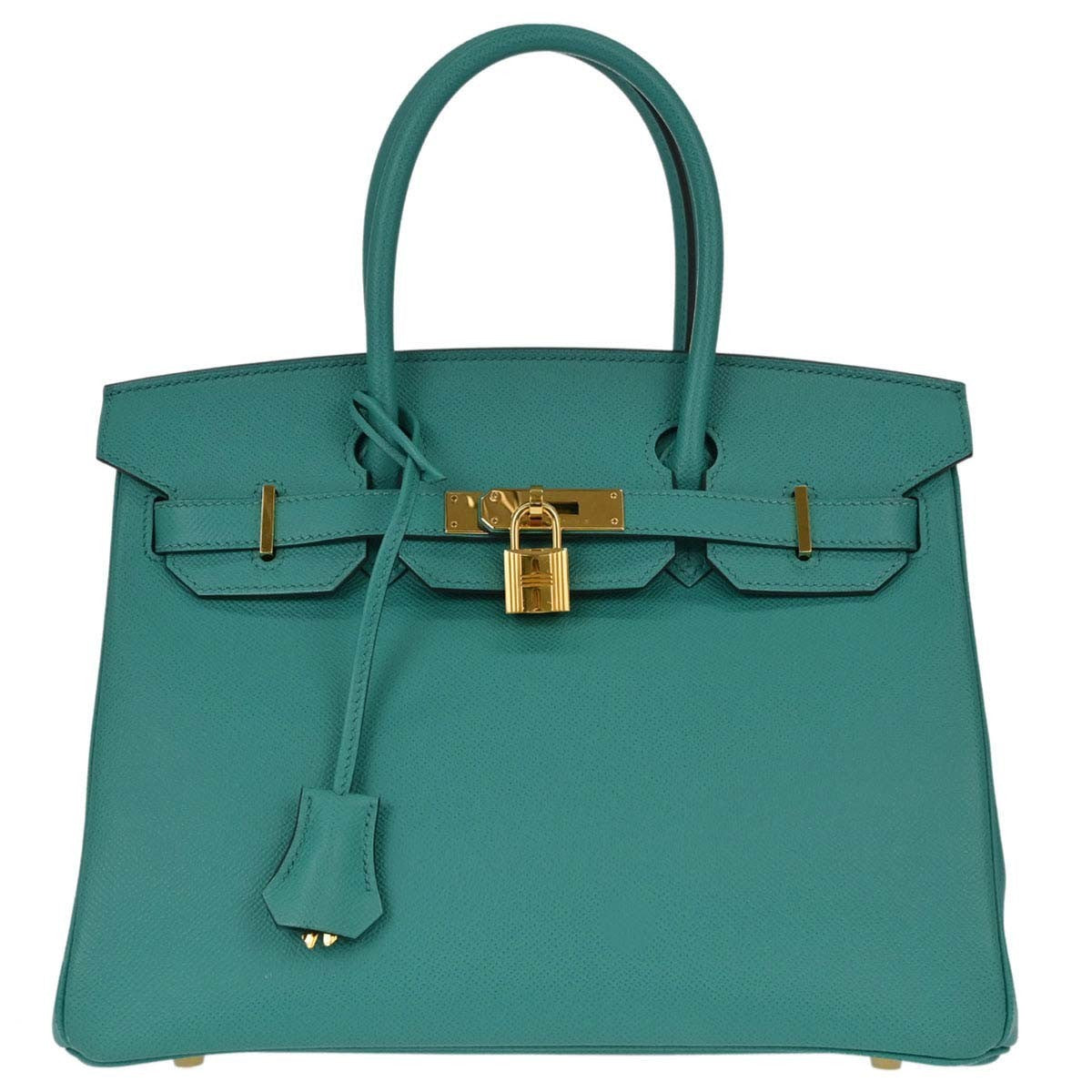 Hermes Birkin Green Epsom With Gold Hardware Green Leather Handbag (Pre-Owned)