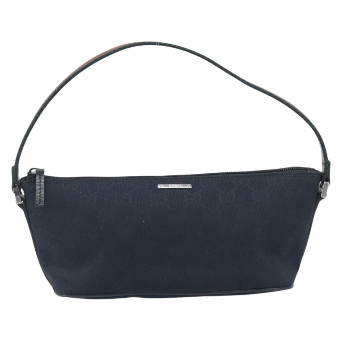 Gucci Zipped Pochette Gg Canvas Black Canvas Shoulder Bag Bag (Pre-Owned)