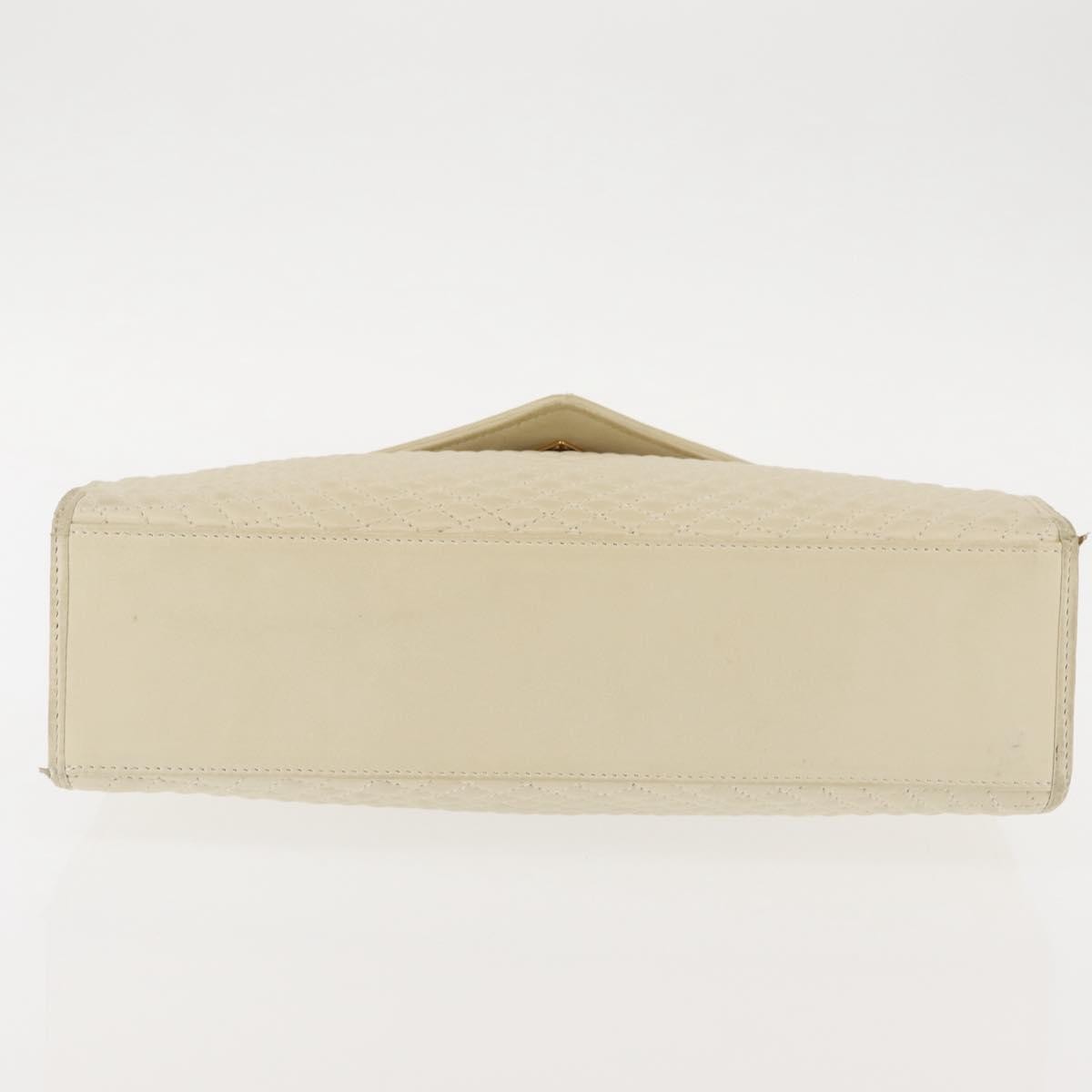 Bally Vintage Quilted Leather Beige Leather Handbag (Pre-Owned)