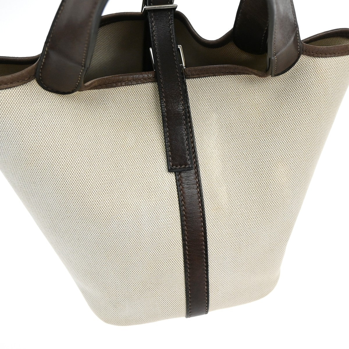Hermes Picotin Toile And Leather Beige Canvas Bag (Pre-Owned)