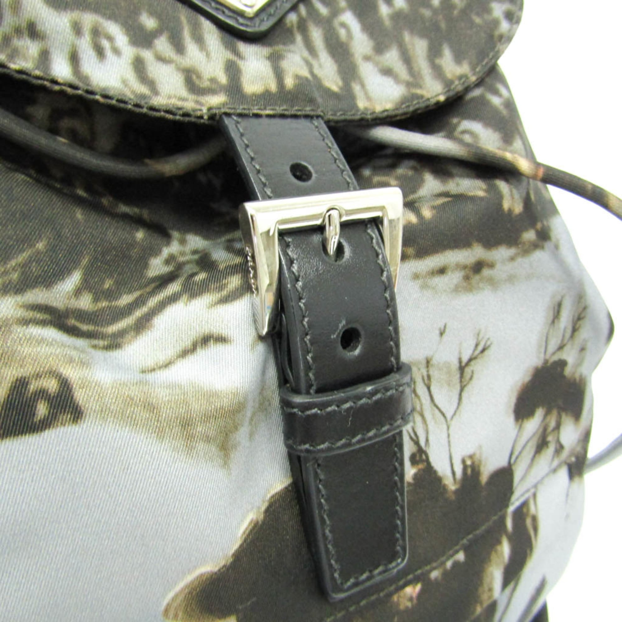 Prada Camouflage Tessuto Multicolour Nylon Backpack Bag (Pre-Owned)