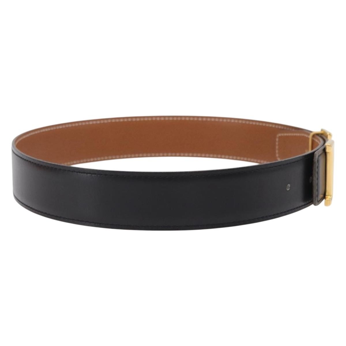Hermes Constance Reversible Belt Leather Black Leather Belts Accessory (Pre-Owned)