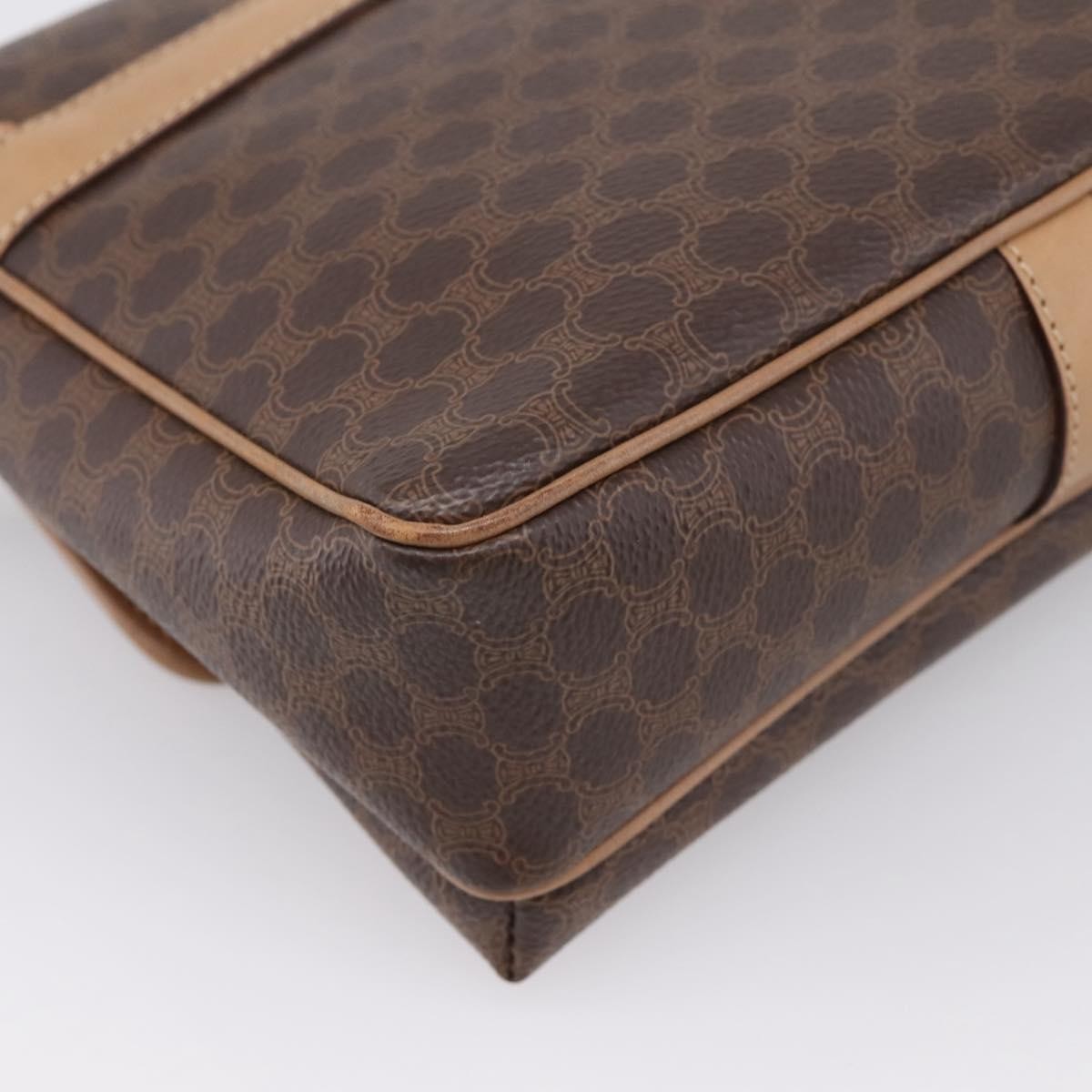 Celine Macadam Leather Brown Canvas Shoulder Bag Bag (Pre-Owned)