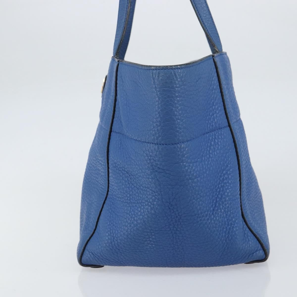 Prada Tote Vitello Daino Vitello Daino Blue Leather Tote Bag Bag (Pre-Owned)