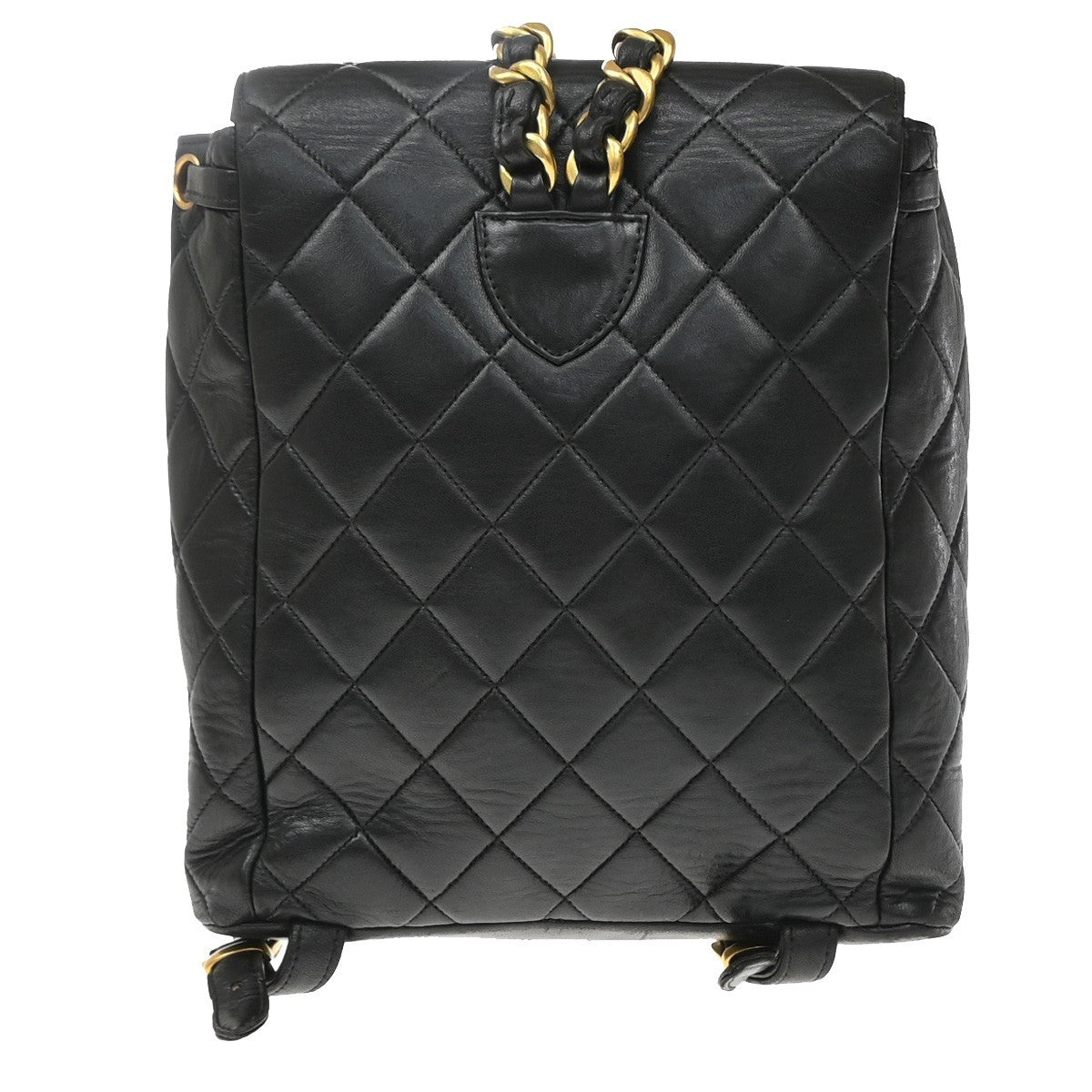Chanel Vintage Cc Pocket Quilted Lambskin Black Leather Backpack Bag (Pre-Owned)