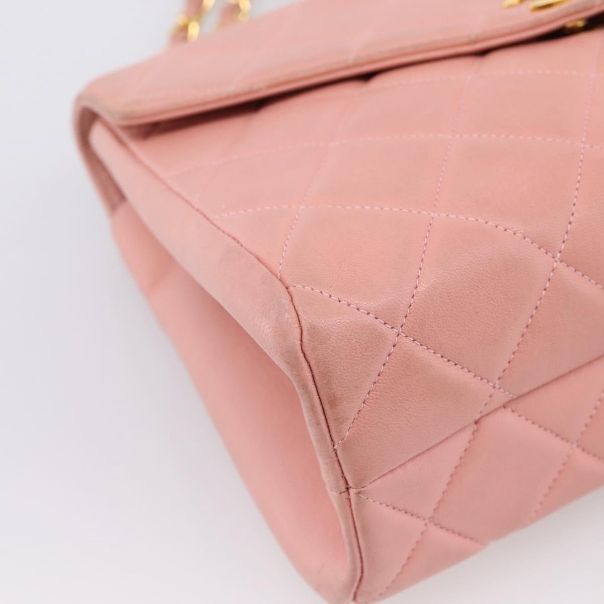 Chanel Vintage Envelope Flap Matelassé Lambskin Pink Leather Shoulder Bag Bag (Pre-Owned)