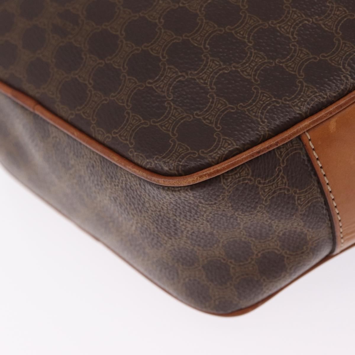 Celine Macadam Shoulder Leather Brown Canvas Crossbody Bag Bag (Pre-Owned)