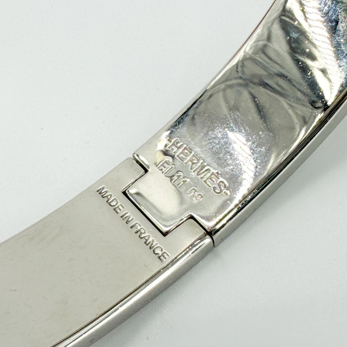 Hermes Clic H Enamel Brown Silver Bracelet Jewelry (Pre-Owned)