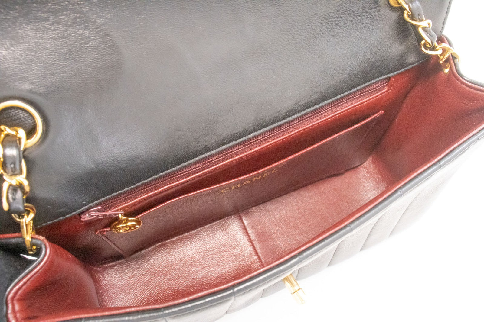 Chanel Mademoiselle Vintage Flap Lambskin Black Leather Shoulder Bag Bag (Pre-Owned)