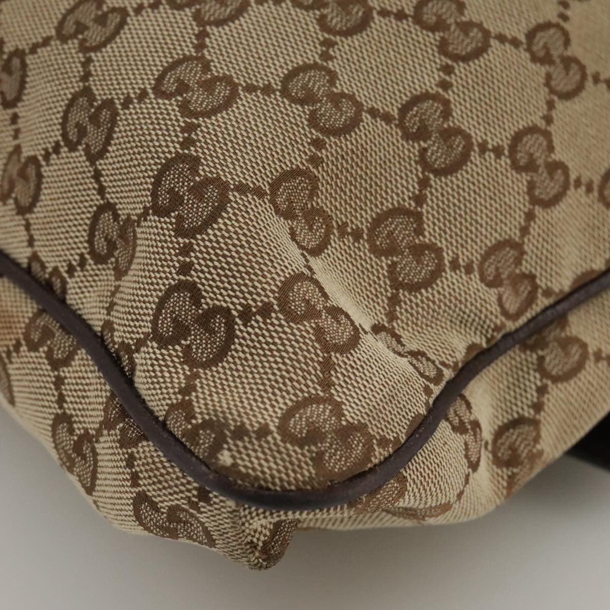 Gucci Double Pocket Web Messenger Gg Canvas And Leather Brown Canvas Shoulder Bag Bag (Pre-Owned)