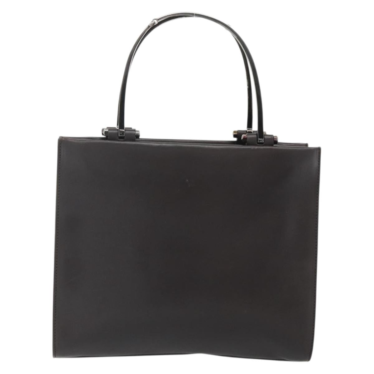 Gucci Vintage Leather Brown Leather Handbag (Pre-Owned)