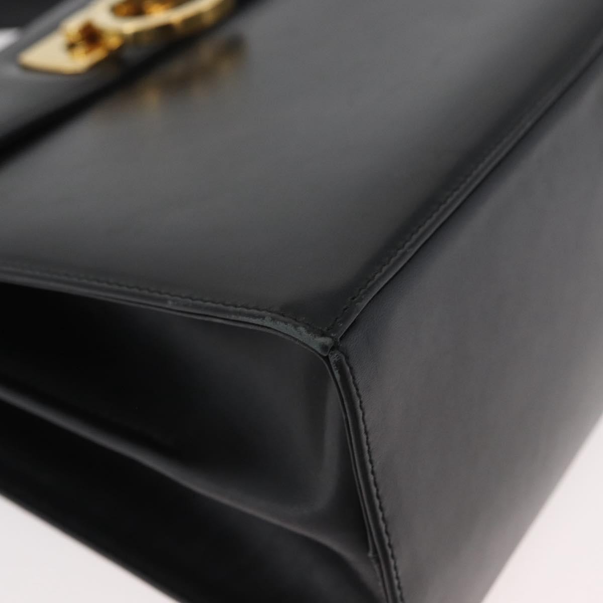Salvatore Ferragamo Convertible Top Handle Leather Black Leather Handbag (Pre-Owned)