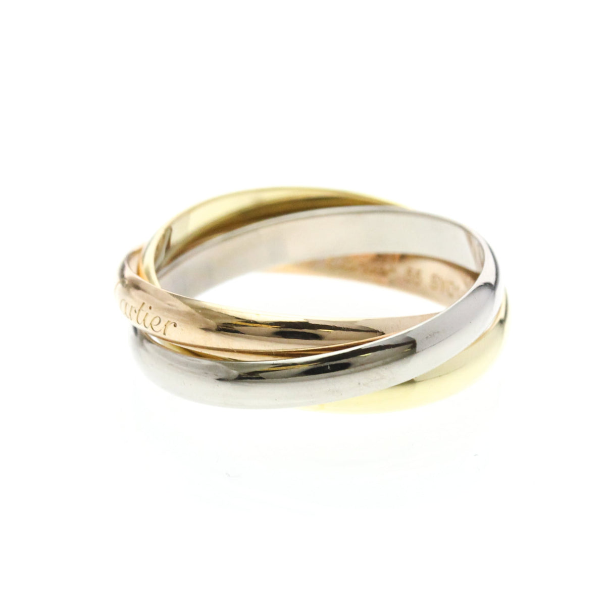 Cartier Trinity 18K Tricolor Gold Gold Gold Ring Jewelry (Pre-Owned)