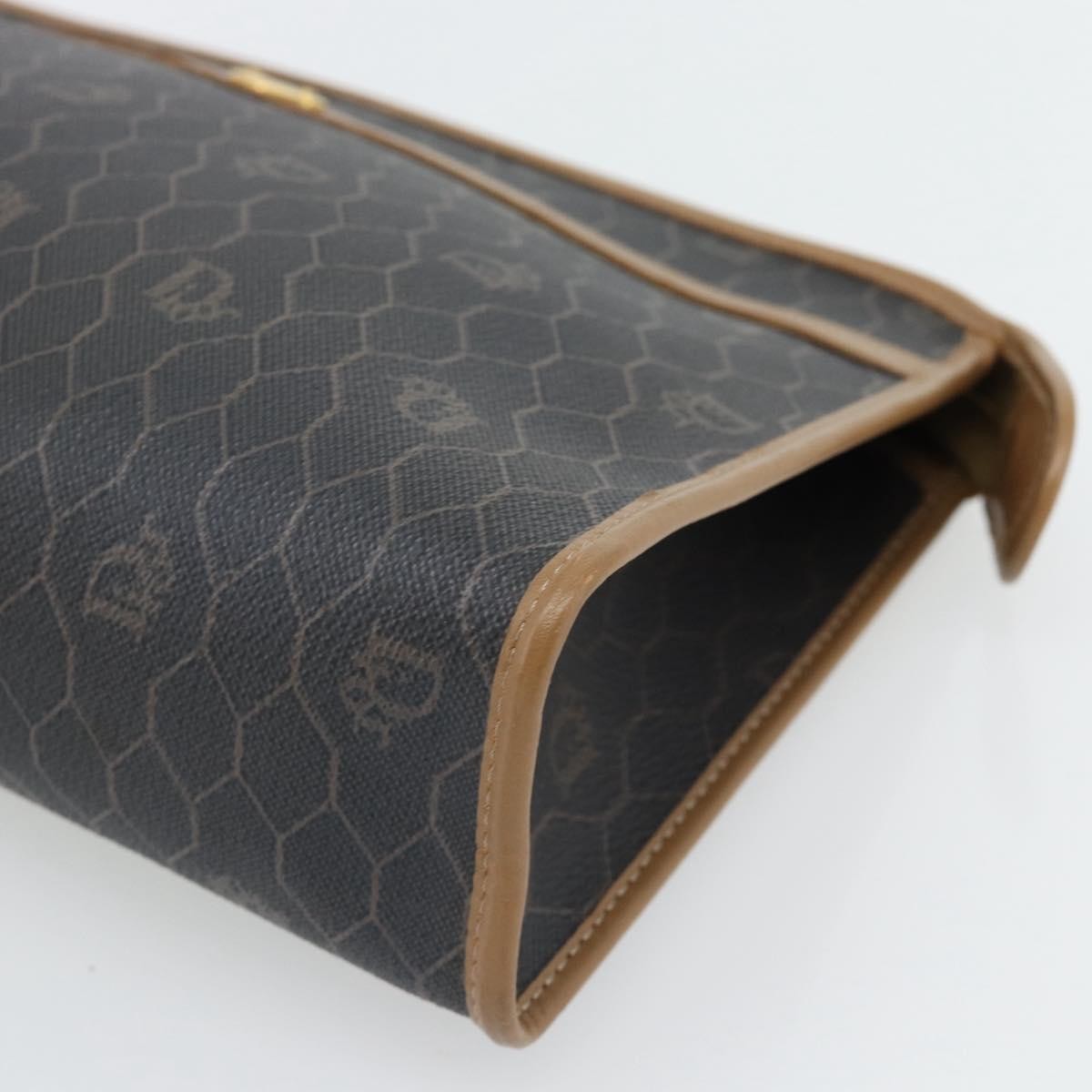 Christian Dior Vintage Honeycomb Clutch Canvas Black Canvas Clutche & Pouche Bag (Pre-Owned)