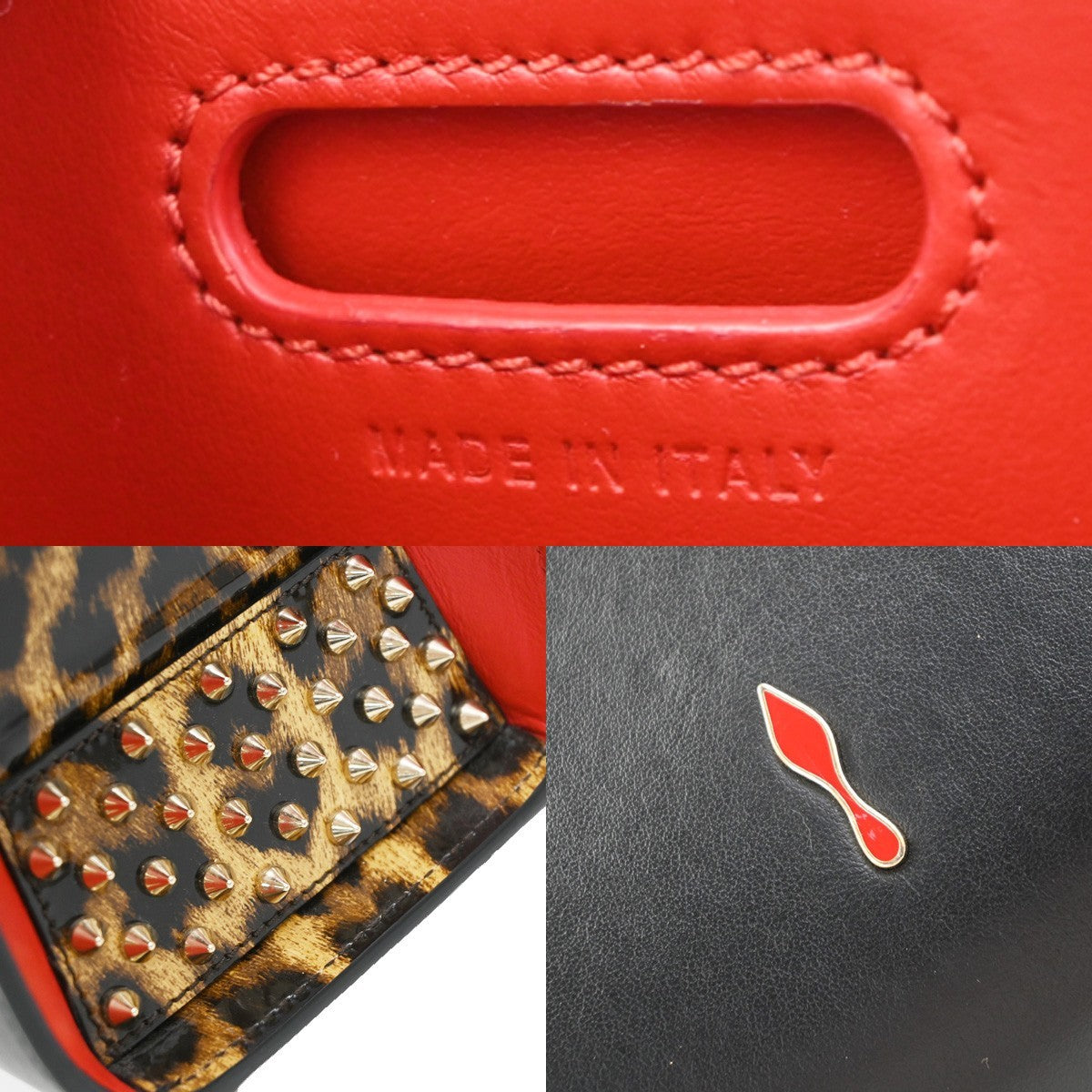 Christian Louboutin Paloma Tote Leather Black Patent_Leather Handbag (Pre-Owned)
