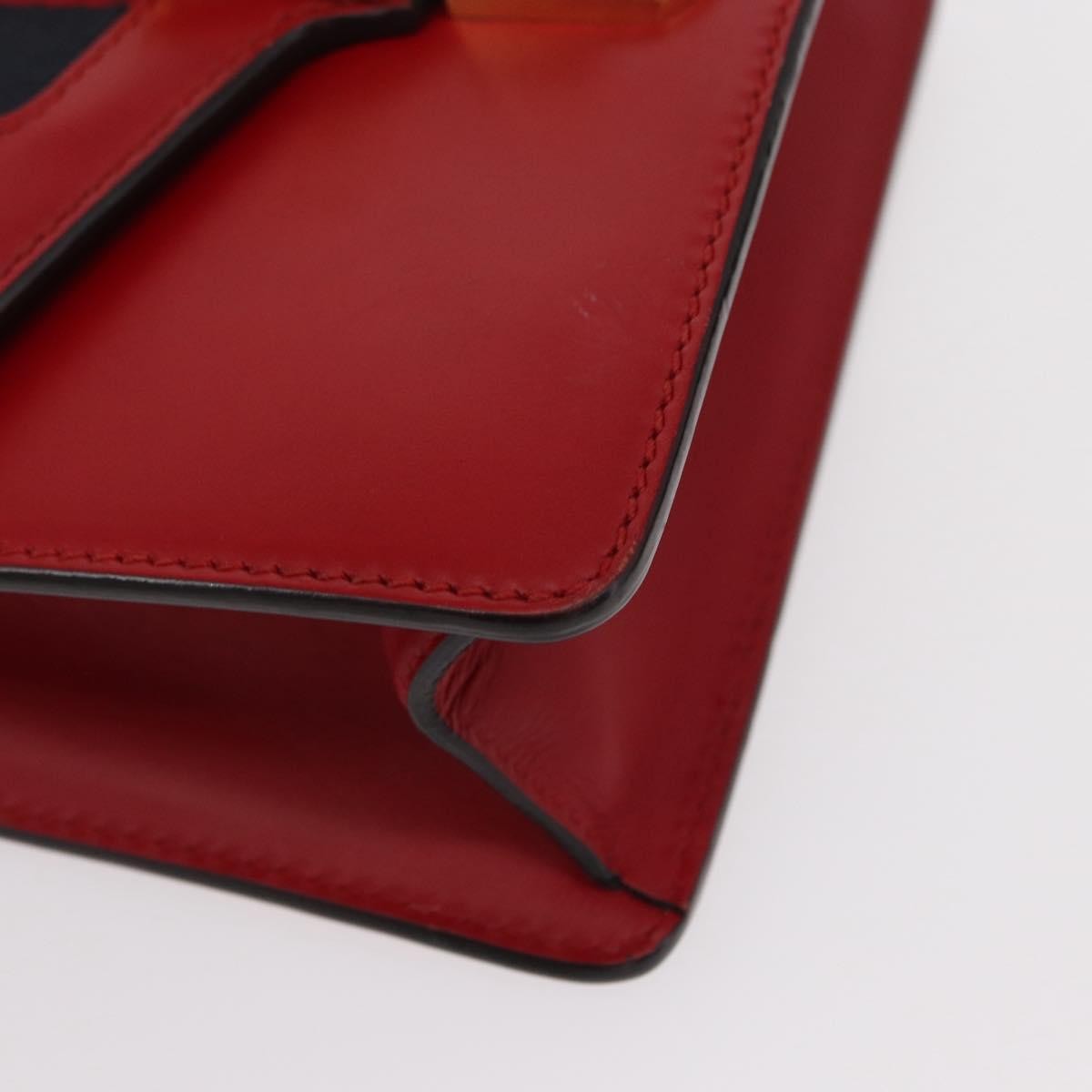 Gucci Sylvie Chain Leather Red Leather Shoulder Bag Bag (Pre-Owned)