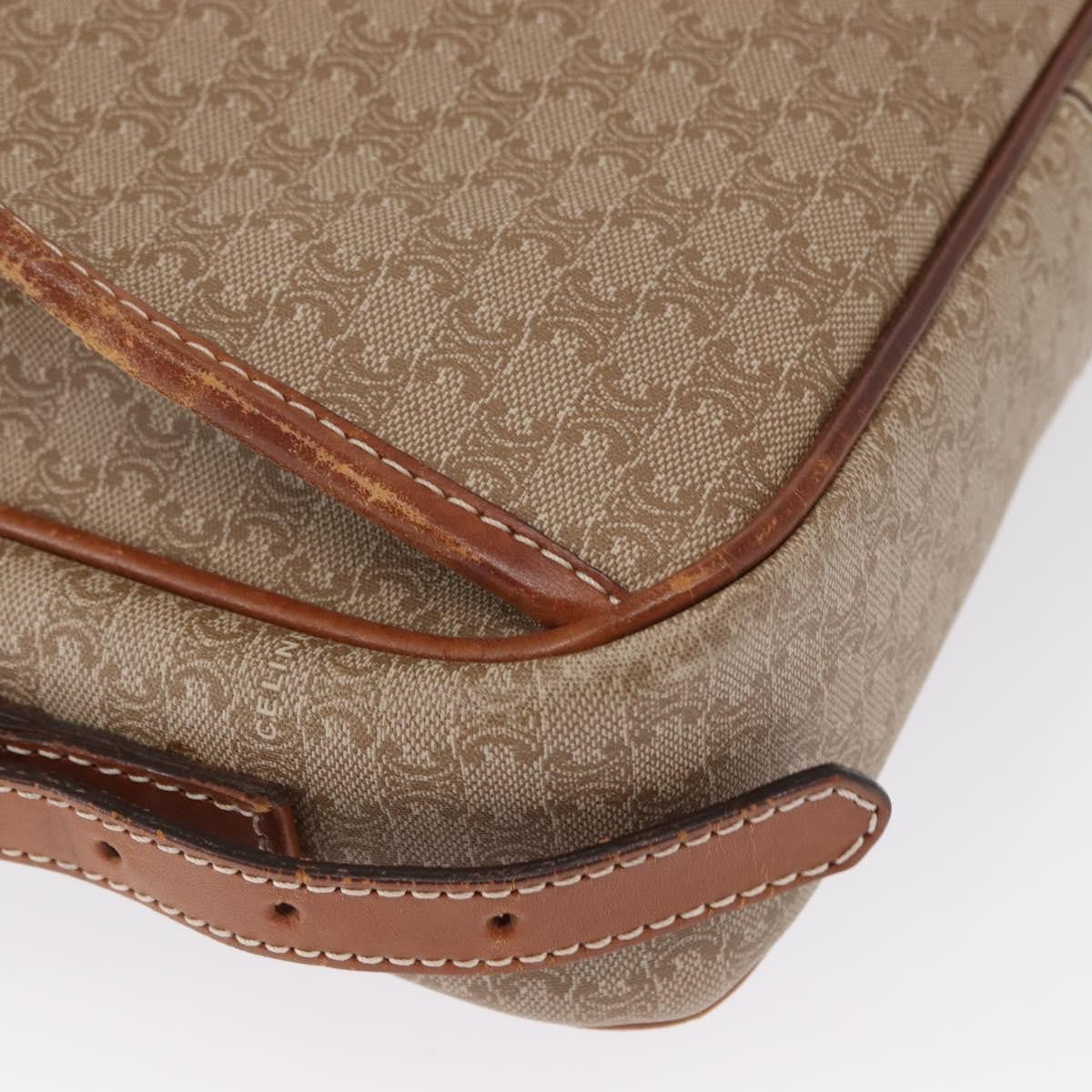 Celine Vintage Macadam Canvas And Leather Beige Canvas Shoulder Bag Bag (Pre-Owned)