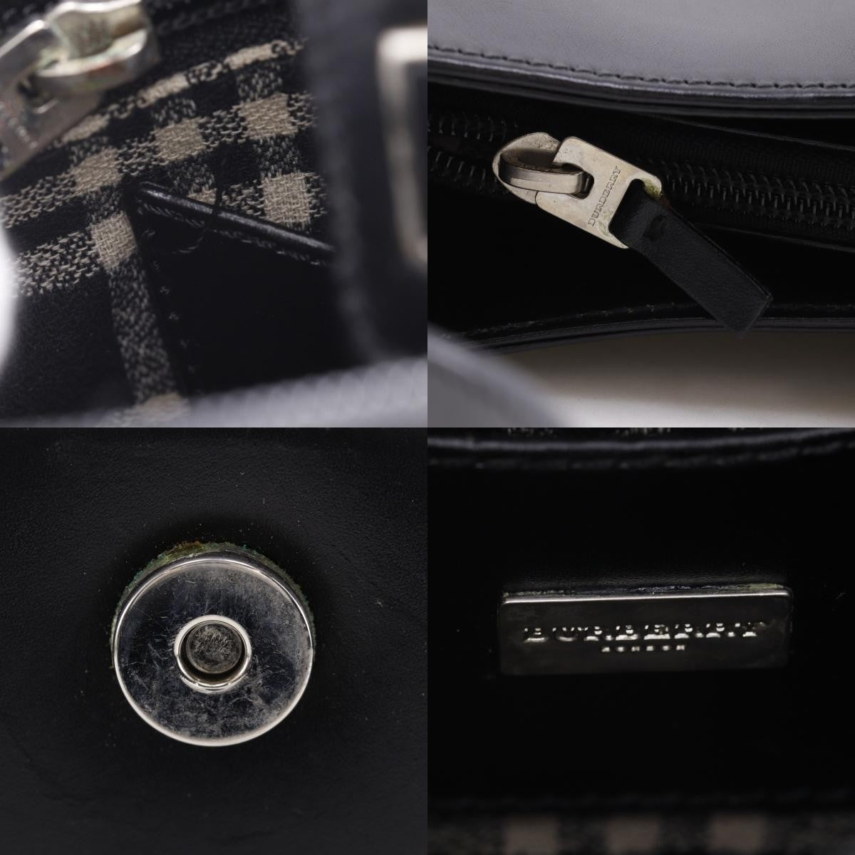 Burberry Shoulder Leather Black Leather Shoulder Bag Bag (Pre-Owned)