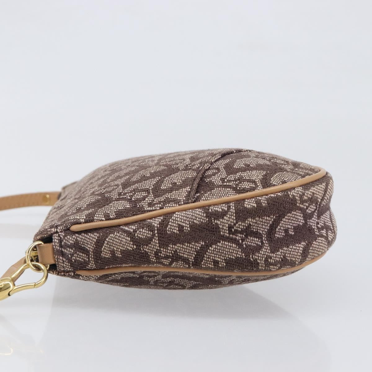 Christian Dior Vintage Saddle Bag Canvas Brown Canvas Clutche & Pouche Bag (Pre-Owned)